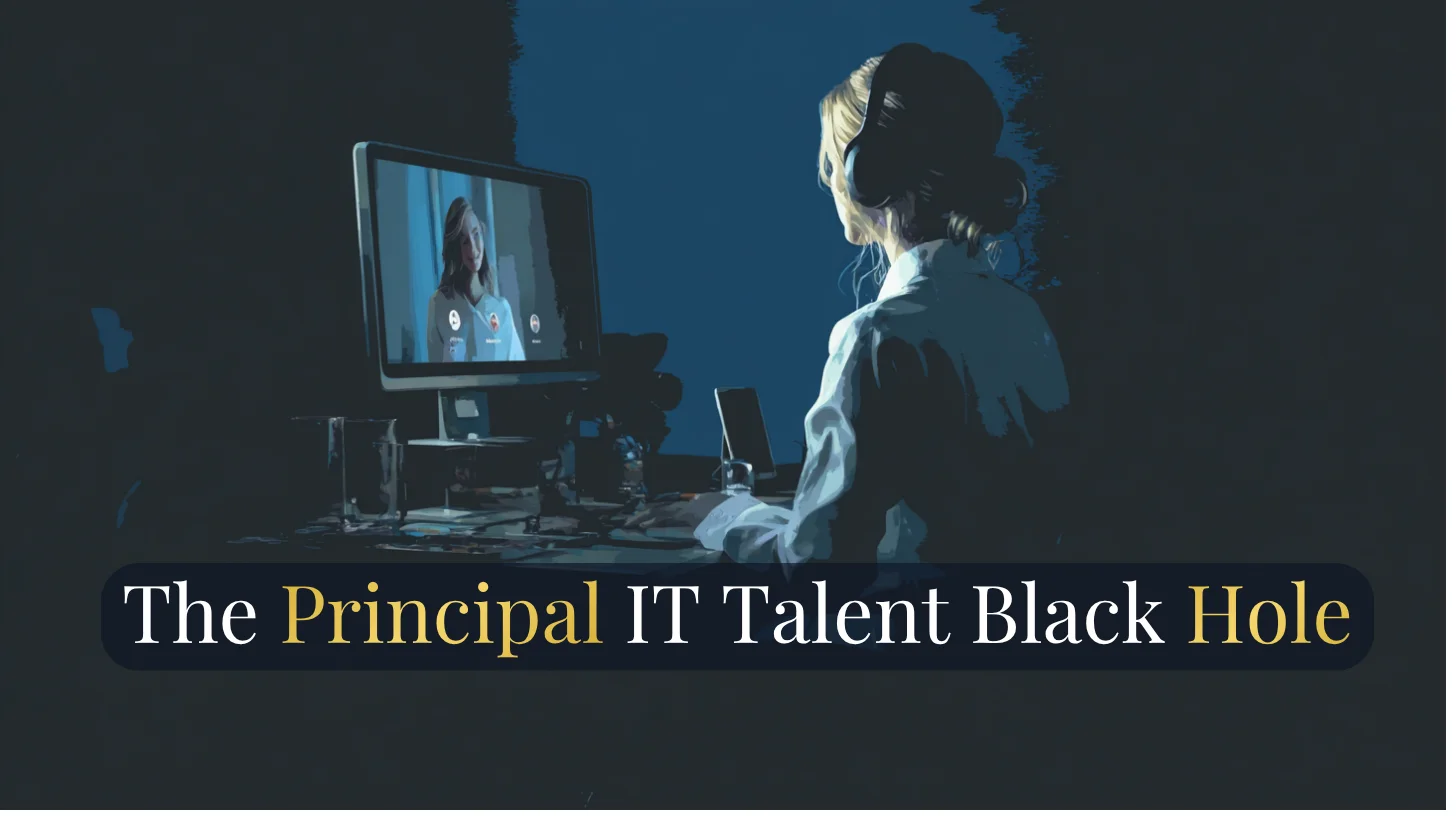 Illustration of the principal IT talent black hole and owned pipeline solutions