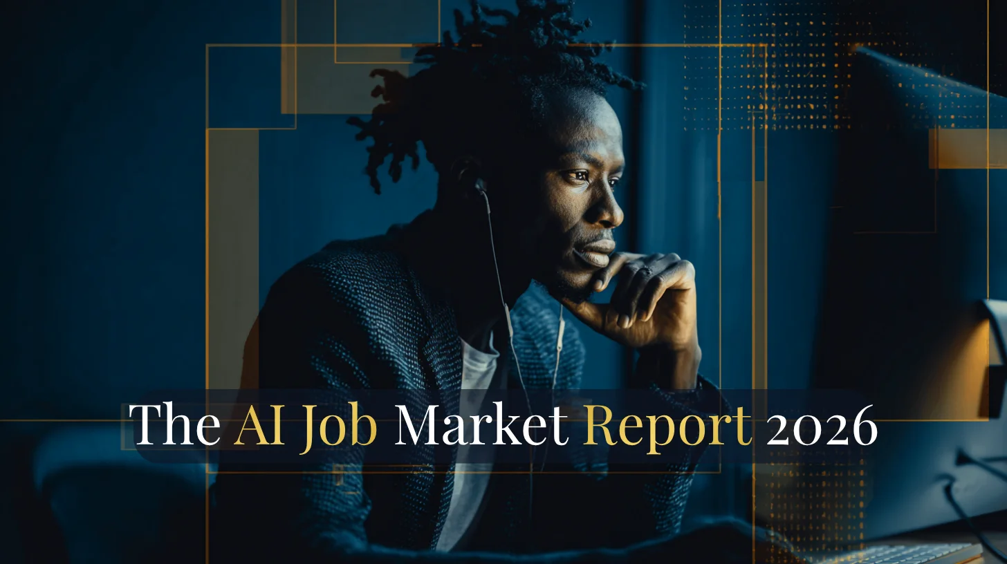Illustration representing the AI job market split between junior and senior technical talent in 2026